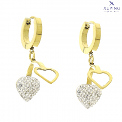 KOLCZYKI POZŁACANE 32/10 MM S. STEEL TTM XUPING 75074