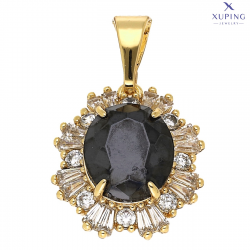 ZAWIESZKA POZŁACANA 27/17 MM MARKIZA CZARNY BRYLANT XUPING 75102