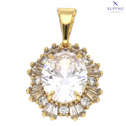 ZAWIESZKA POZŁACANA 27/17 MM BRYLANTOWA MARKIZA XUPING 75106