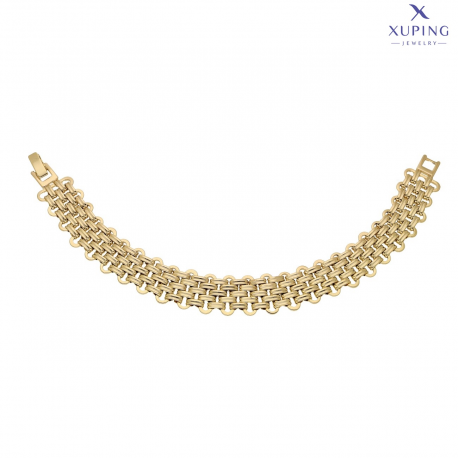 BRANSOLETKA POZŁACANA 19,5 CM 14 MM SAMO ZŁOTO XUPING 75117
