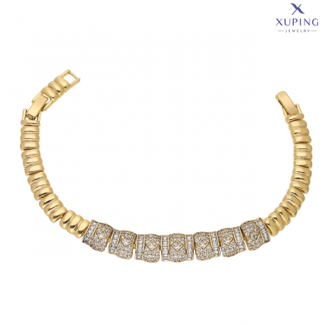 BRANSOLETKA POZŁACANA 19-17 CM 10 MM LUXURY XUPING 75129