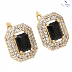 KOLCZYKI POZŁACANE 16/13 MM ELEGANCE XUPING 75166