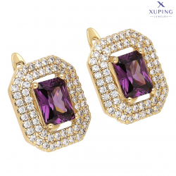 KOLCZYKI POZŁACANE 16/13 MM ELEGANCE XUPING 75169