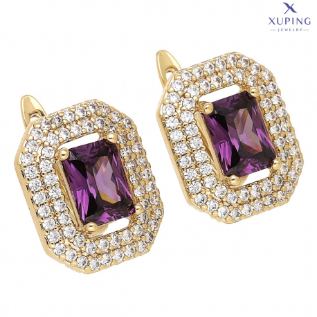 KOLCZYKI POZŁACANE 16/13 MM ELEGANCE XUPING 75169