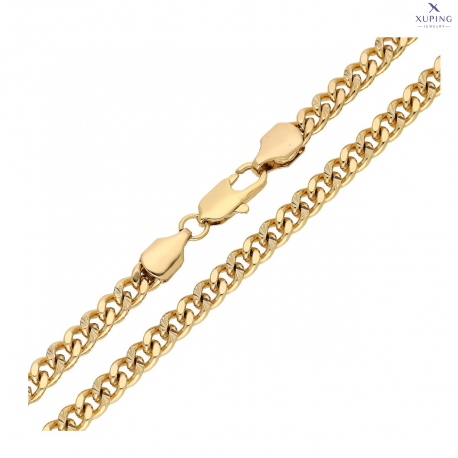 ŁAŃCUSZEK POZŁACANY 60 CM 5 MM PANCERKA DIAMENTOWANA XUPING 75452