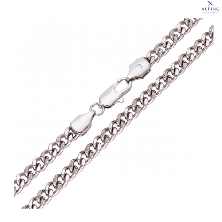 ŁAŃCUSZEK PLATYNOWANY 55 CM 5 MM PANCERKA DIAMENTOWANA XUPING 75456