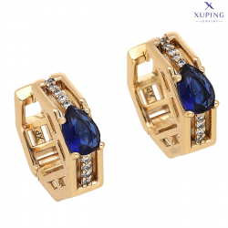 KOLCZYKI POZŁACANE 17/5 MM SZFIR ŁEZKA XUPING 75517