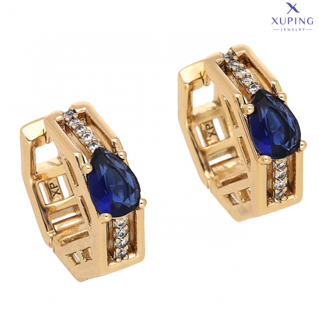 KOLCZYKI POZŁACANE 17/5 MM SZFIR ŁEZKA XUPING 75517