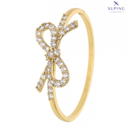 BRANSOLETKA POZŁACANA 57/21 MM BRYLANTOWA KOKARDA XUPING 75648
