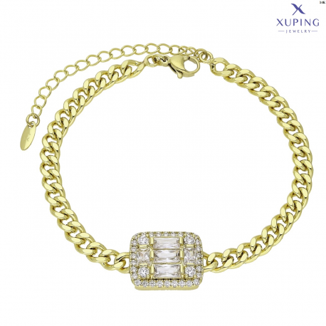 BRANSOLETKA 14K POZŁACANA 18+5 CM 14 MM ELEGANCE XUPING 75763