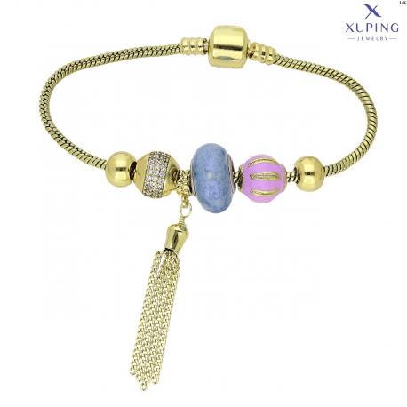 BRANSOLETKA 14K POZŁACANA 18 CM CHARMS XUPING 75766