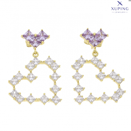 KOLCZYKI 14K POZŁACANE 34/22 MM LUXURY XUPING 75824