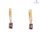 KOLCZYKI POZŁACANE 24/5 MM MALUSZKI Z AMETYSTEM XUPING 75853