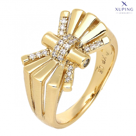 PIERŚCIONEK POZŁACANY 12 MM ELEGANCE XUPING 76005