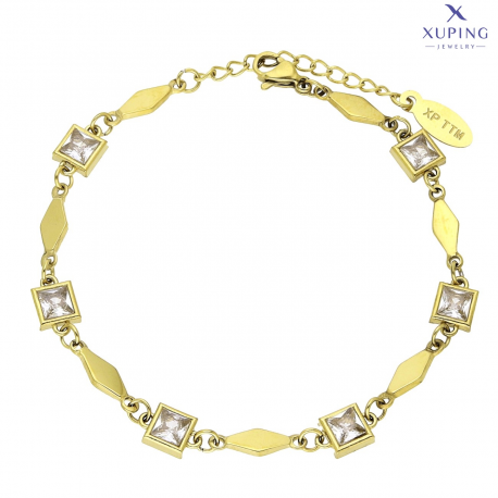 BRANSOLETKA POZŁACANA 17+3 CM 6 MM S. STEEL TTM XUPING 76101