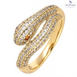PIERŚCIONEK POZŁACANY 9 MM BRYLANTOWA ŻMIJA XUPING 76206