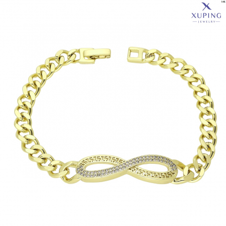 BRANSOLETKA 14K POZŁACANA 18,5 CM 10 MM INFINITI GREEK XUPING 76587