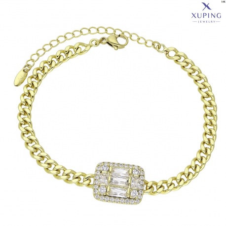 BRANSOLETKA 14K POZŁACANA 18+5 CM 14 MM ELEGANCE XUPING 76592