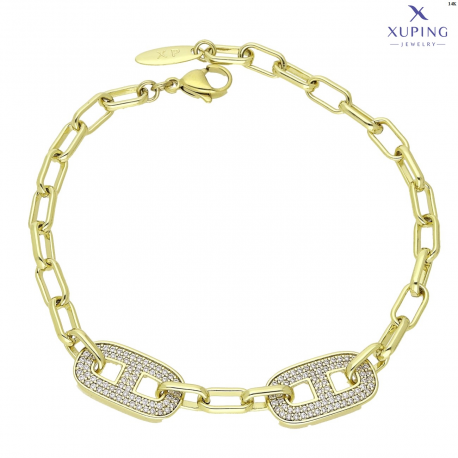 BRANSOLETKA 14K POZŁACANA 21 CM 10 MM ELEGANCE XUPING 76595