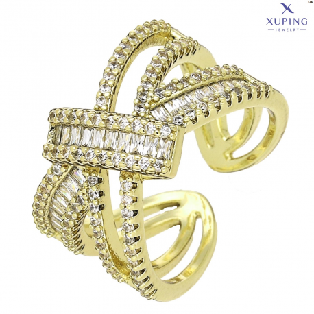 PIERŚCIONEK 14K POZŁACANY 13 MM BRYLANTOWA ELEGANCJA XUPING 76692