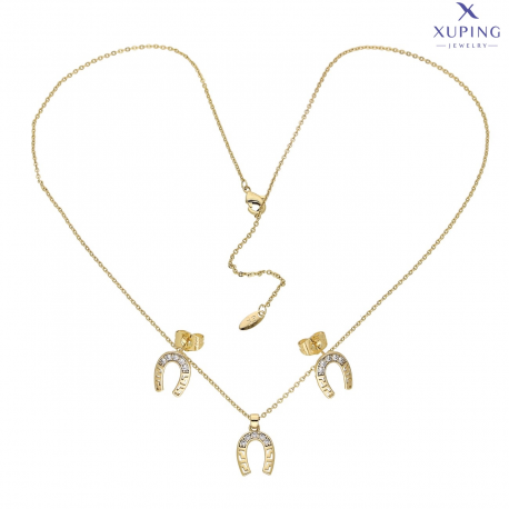 CELEBRYTKA POZŁACANA 46+5 CM Z KOLCZYKAMI 12/9 MM XUPING 76303