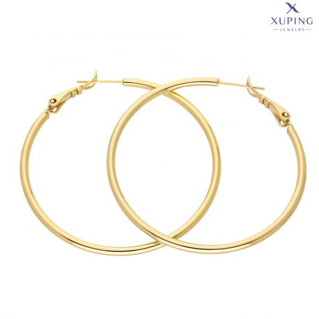 KOLCZYKI POZŁACANE 45/2 MM ZŁOTE KOŁA XUPING 76442