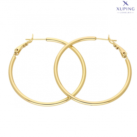KOLCZYKI POZŁACANE 40/2 MM ZŁOTE KOŁA XUPING 76444