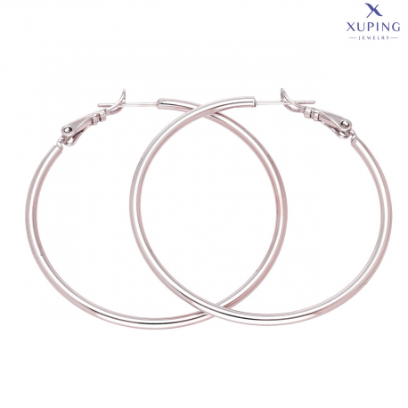 KOLCZYKI PLATYNOWANE 45/2 MM SREBRNE KOŁA XUPING 76456