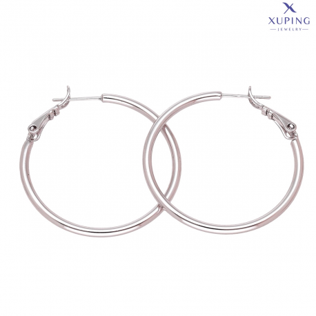 KOLCZYKI PLATYNOWANE 35/2 MM SREBRNE KOŁA XUPING 76460