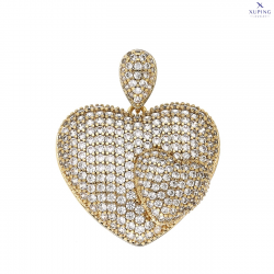 ZAWIESZKA POZŁACANA 28/23 MM BRYLANTOWE SERCA XUPING 76777