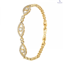 BRANSOLETKA POZŁACANA 19-17 CM 8 MM BRYLANTOWE OKO XUPING 76790