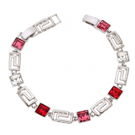BRANSOLETKA PLATYNOWANA 19,5-17 CM 8 MM MIX CRYSTAL XUPING 76804