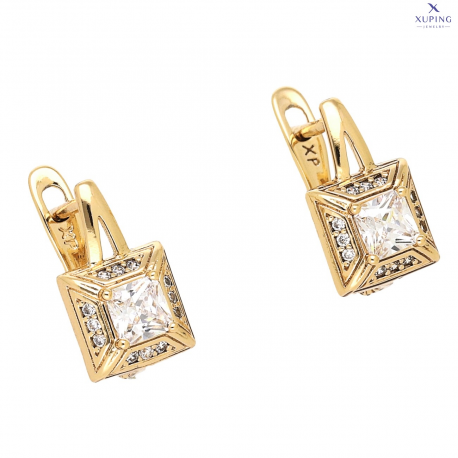 KOLCZYKI POZŁACANE 14/8 MM RADIANTOWA MARKIZA XUPING 76907