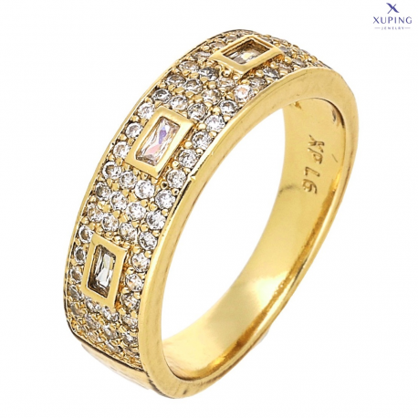 PIERŚCIONEK POZŁACANY 6 MM BRYLANCIKOWY XUPING 76933