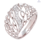 PIERŚCIONEK PLATYNOWANY 14 MM ELEGANCKI AŻUR XUPING 76945