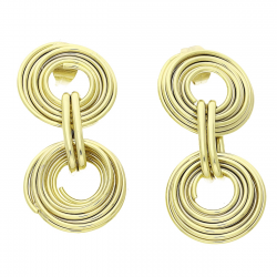 KOLCZYKI 14K POZŁACANE 39/18 MM ZŁOTE DRUCIAKI XUPING 77054