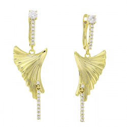 KOLCZYKI 14K POZŁACANE 47/15 MM WISZĄCE ELEGANTKI XUPING 77058
