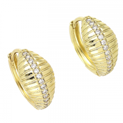 KOLCZYKI 14K POZŁACANE 16/8 MM ZŁOTE Z BRYLANCIKAMI XUPING 77085