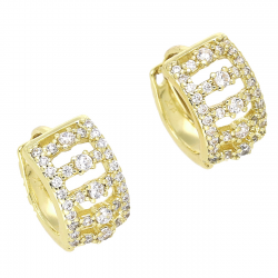 KOLCZYKI 14K POZŁACANE 13/8 MM BRYLANTOWE KÓŁECZKA XUPING 77086
