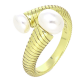 PIERŚCIONEK 14K POZŁACANY 14 MM PEREŁ ELEGANCJA XUPING 77117