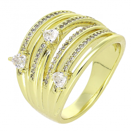 PIERŚCIONEK 14K POZŁACANY 15 MM ELEGANCE XUPING 77121