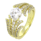 PIERŚCIONEK 14K POZŁACANY 12 MM MOCNO BRYLANTOWY XUPING 77124