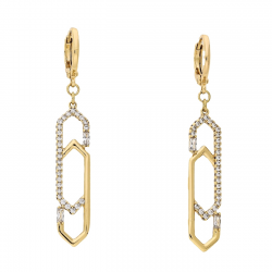 KOLCZYKI POZŁACANE 48/8 MM WISZĄCE ELEGANTKI XUPING 77180