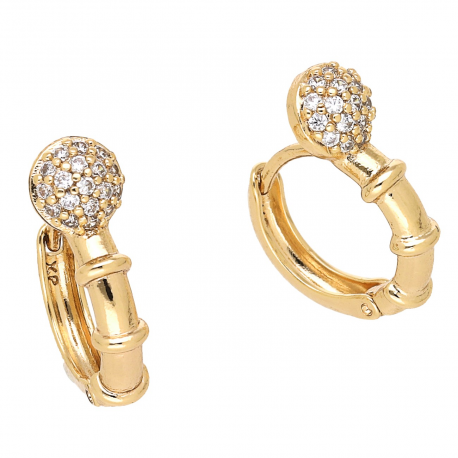 KOLCZYKI POZŁACANE 17/6 MM KÓŁKA Z BRYLANCIKAMI XUPING 77208