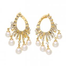 KOLCZYKI POZŁACANE 44/27 MM LUXURY XUPING 77230