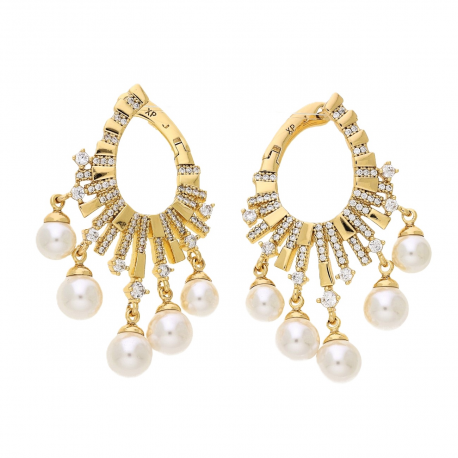 KOLCZYKI POZŁACANE 44/27 MM LUXURY XUPING 77230