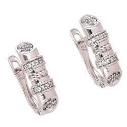 KOLCZYKI PLATYNOWANE 17/6 MM BRYLANTOWE ELEGANTKI XUPING 77282
