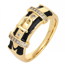 PIERŚCIONEK POZŁACANY 8 MM ZŁOTA KLAMERKA XUPING 77315