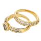 DWA PIERŚCIONEKI POZŁACANE 8 MM ELEGANCJA RADIANTU XUPING 77317