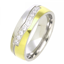 PIERŚCIONEK POZŁACANY 6 MM S. STEEL TTM XUPING 77324